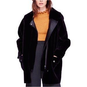 Free People Faux-Fur Coat, black,